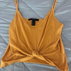 Yellow forever 21 crop top